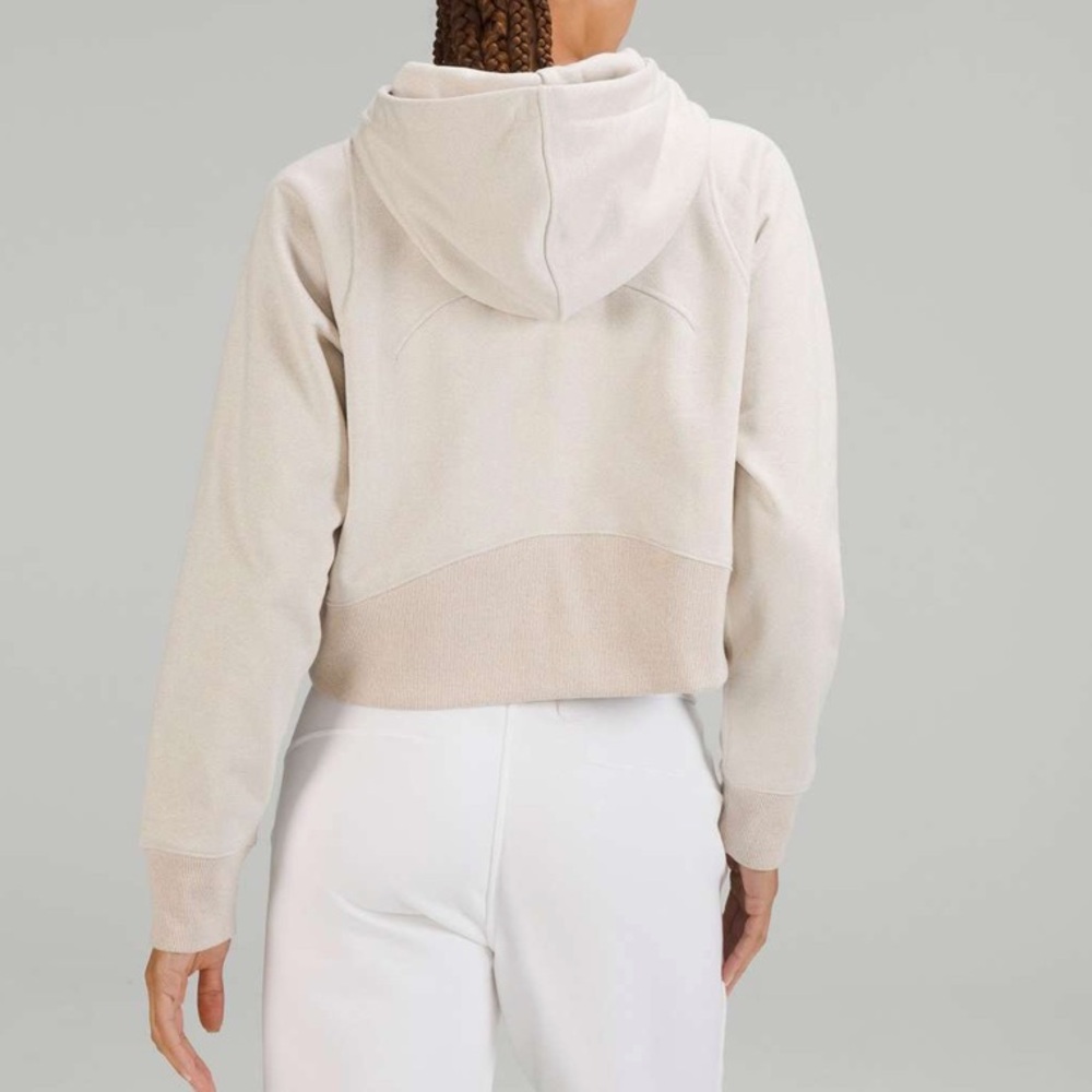 Lululemon Bone Gold Sparkle Cropped Pullover Hoodie - Picture 3 of 10